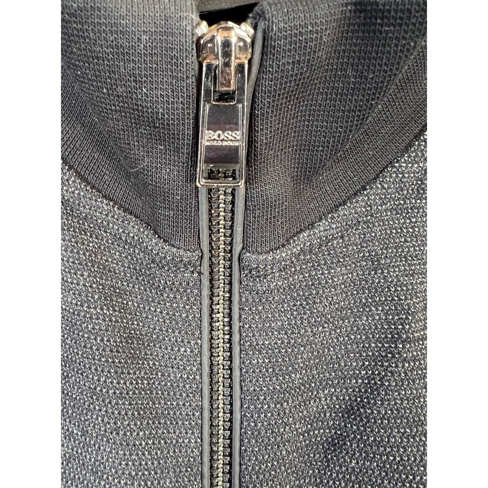 Boss Hugo Boss Bomber Sweater Track Jacket Mens Large Gray Full Zip Sporty - Picture 10 of 13